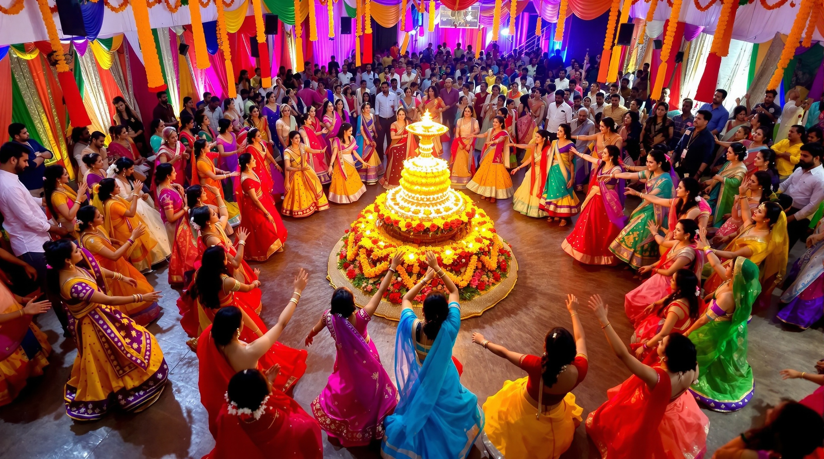 Vibrant Garba dance performance during Navratri festival in Godhra